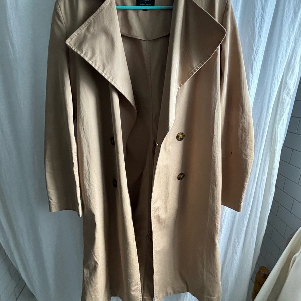 Bardot Camel Double-Breasted Trench Coat